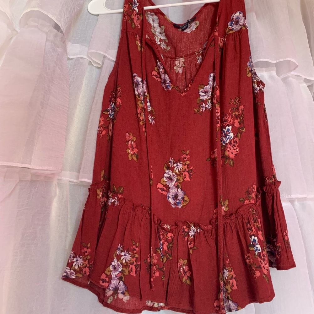 Loose floral tank top
